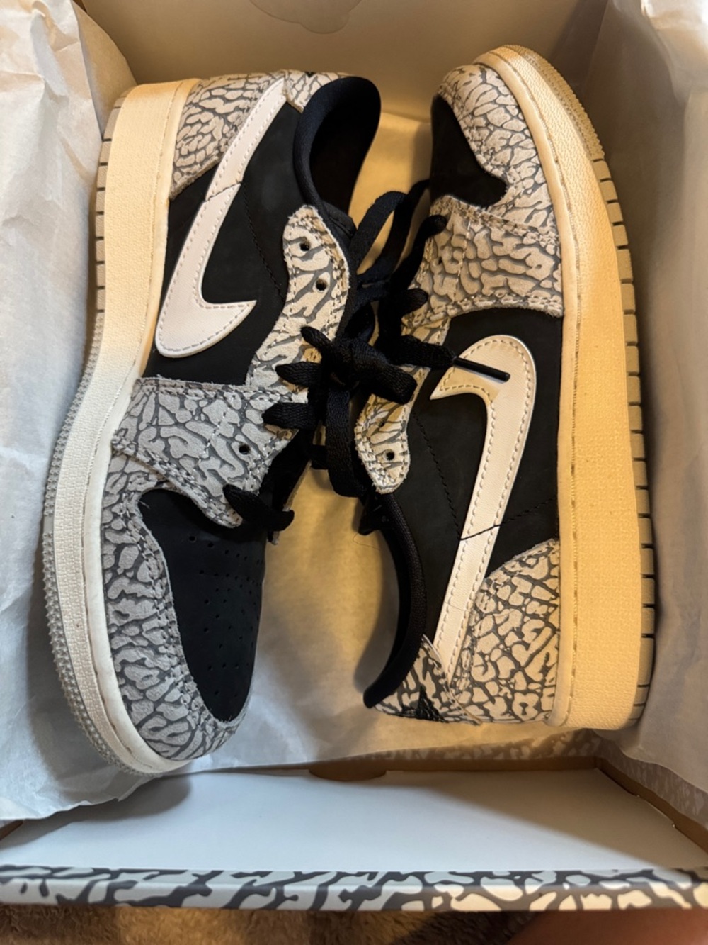 Nike Air Jordan 1 Retro Low OG Youth 6Y black/grey/white
